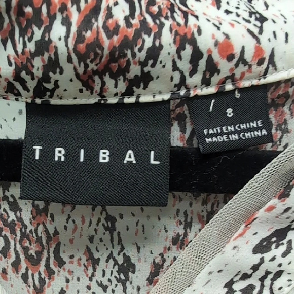 EUC Tribal Buttoned Blouse with Mandarin Collar And Lace Accents. Size Small - Picture 2 of 6